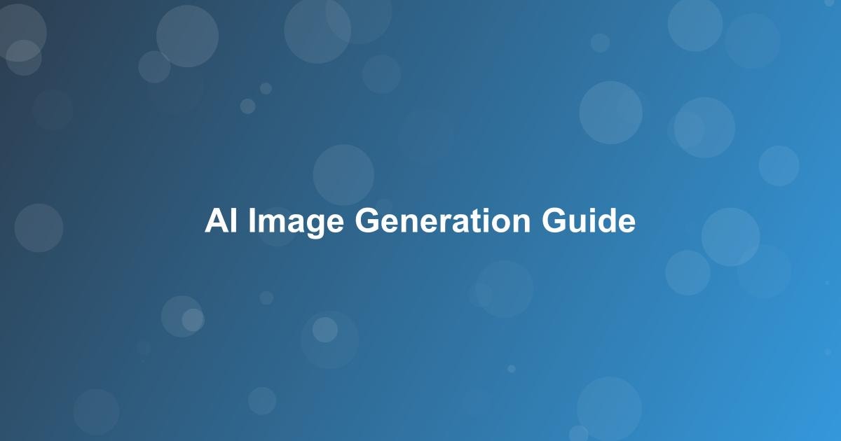 AI Image Generation Guide Cover